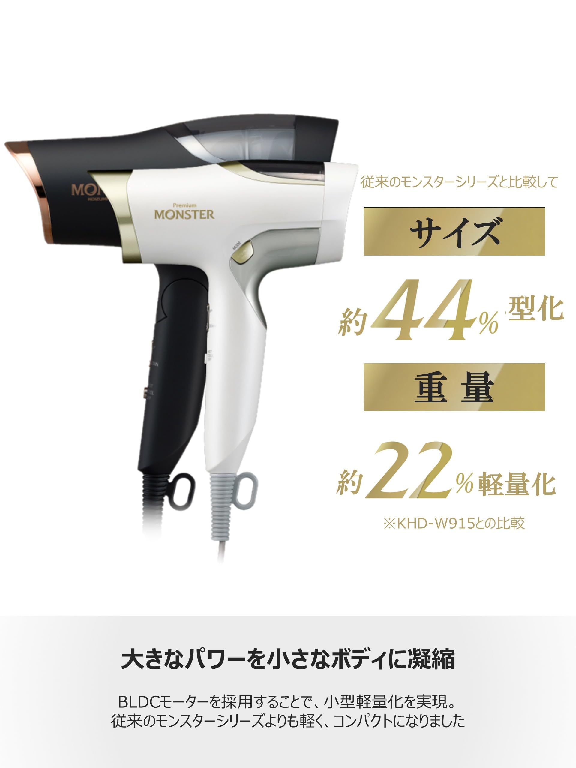 【美品】❣️KOIZUMI プレミアム モンスター ヘアドライヤー 白 美髪 Amazon | コイズミ ヘアドライヤー モンスター 大風量 ホワイト KHD